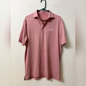 Sun Day Red Men's Red Striped Polo Shirt - M